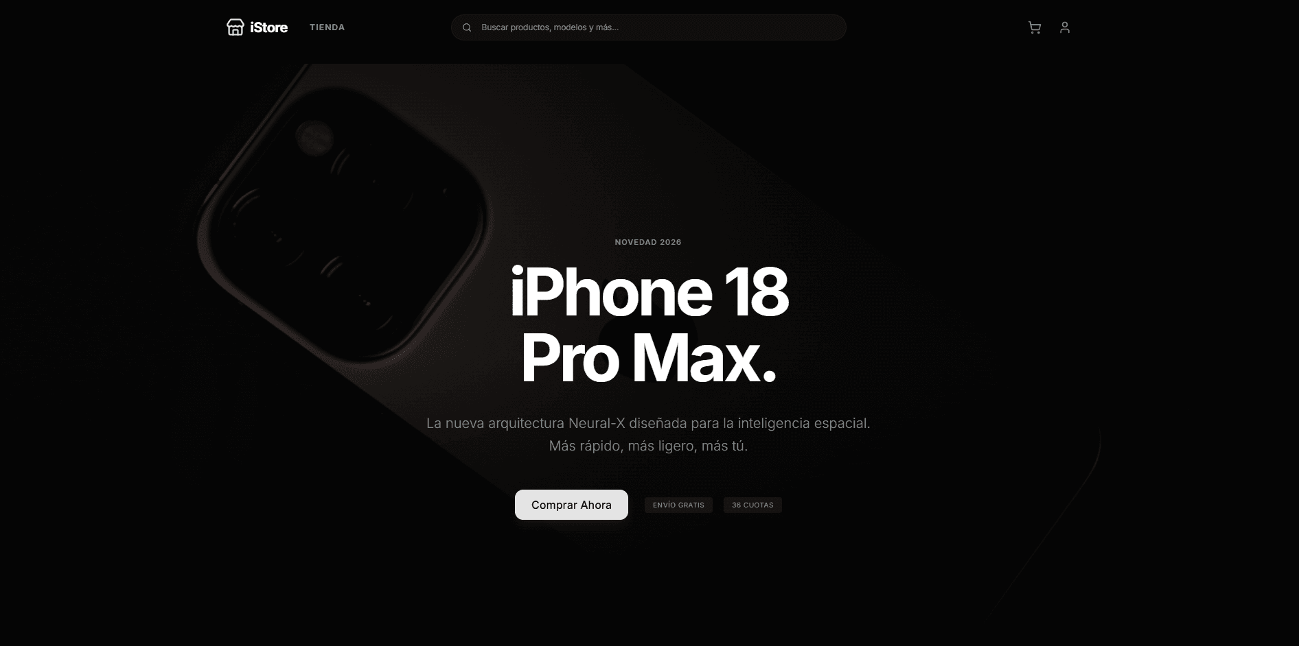 Captura del sitio de E-Commerce MVP